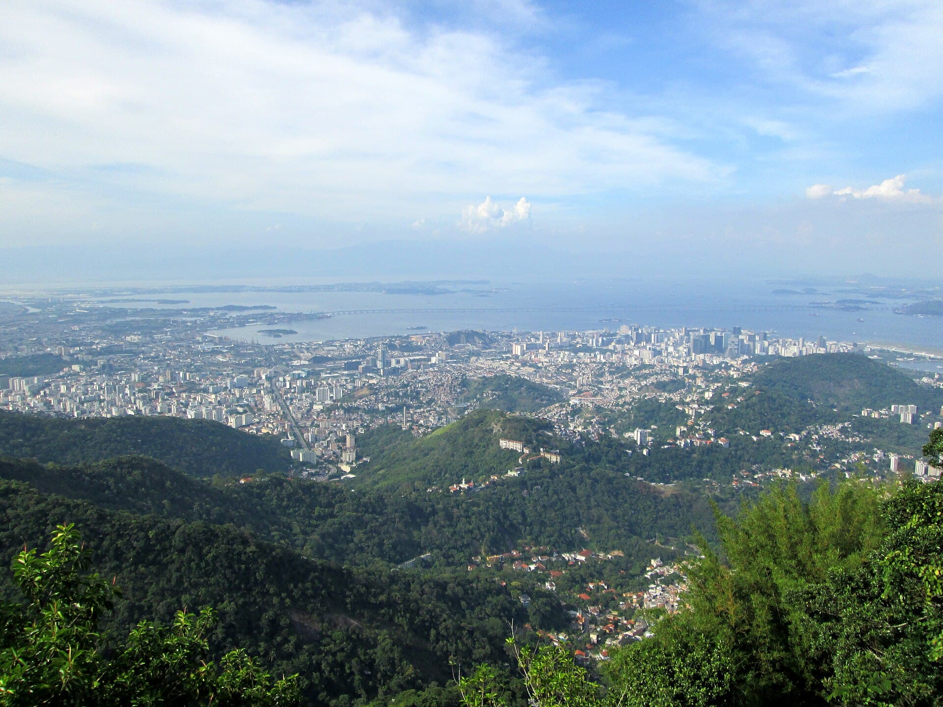 Panorama of Rio de Janeiro with the bay and hills